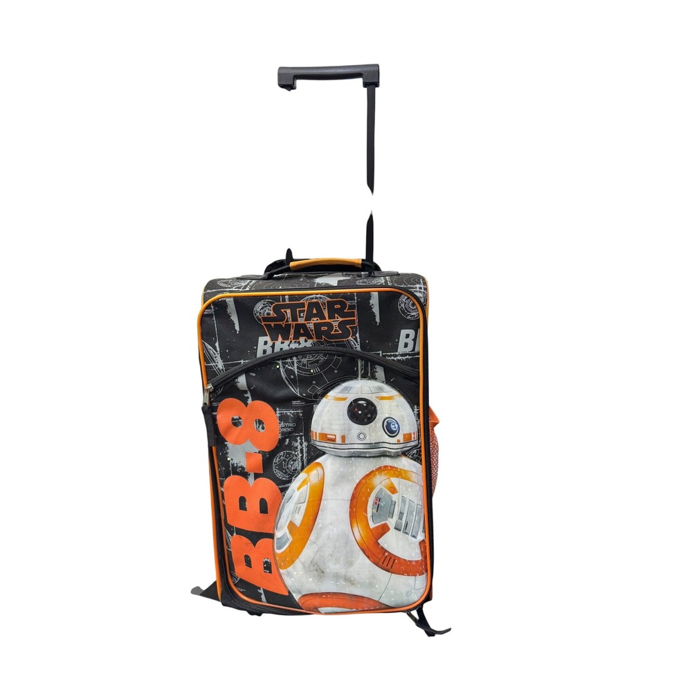 Star Wars BB-8 Kids Rolling Suitcase Black Orange Disney Droid Travel Bag